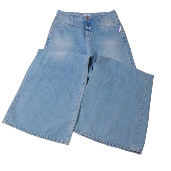 🆕 CLOSED Flared-X Wide Leg High Rise Denim Jeans 31 - Picture 10 of 13